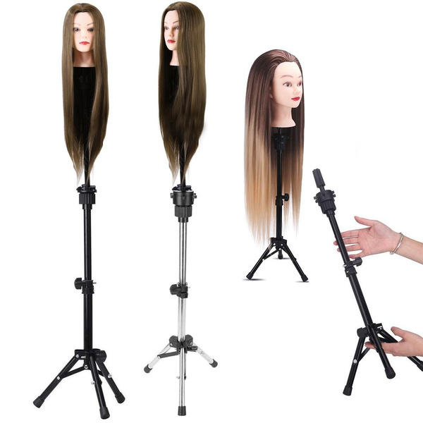 Training Head Cosmetology Mannequin Head Hair Styling Doll Head Tripod Stand  Holder Hairdressing Stand | Wish