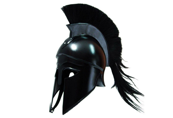 Medieval Greek Corinthian Helmet with Black Plume Armor Knight Spartan Free Ship 