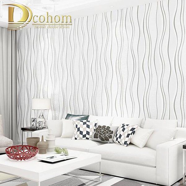 Luxury Foil White Grey Metallic Wallpaper For Walls Roll Metal Silver Wall Paper Geometric Striped Wallpaper Wish