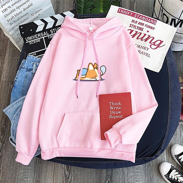 Harajuku Funny Hoodies Women Ullzang Cute Korean Style Autumn