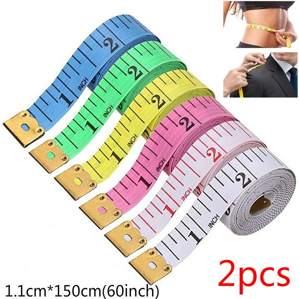 2 pcs 1.5 m Body Measuring Ruler Sewing Measuring Tape Soft Measure Sewing  Tailor Ruler Random Color Daily Use