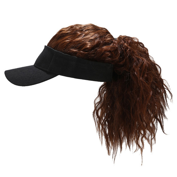 Baseball cap best sale with fake ponytail