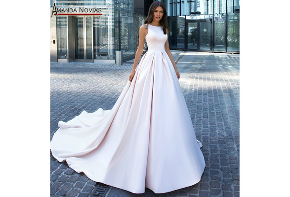 plain satin gown