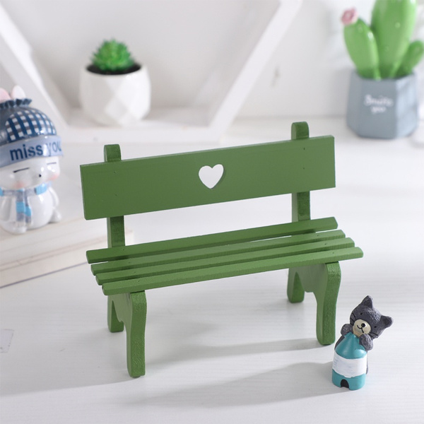 Vosarea Decorative Mini Wooden Garden Bench Porch Chair Miniature Landscape Ornament For Photo Booth Props Home Decoration Wish Vosarea Decorative Mini Wooden Garden, Decorative Garden Benches Mini