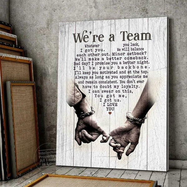 We're A Team Couple Having Date Satin Portrait Poster No Frame | Wish