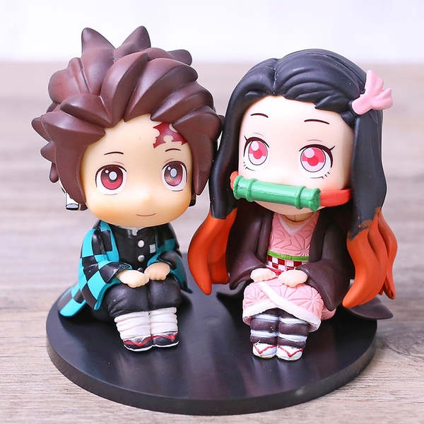 Anime Kimetsu No Yaiba Kamado Tanjirou Nezuko Kawaii Pvc Figure Model Toy Demon Slayer Collection Wish