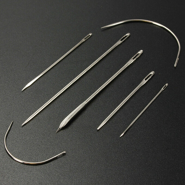 Large Eye Hand Needles Wool Leather Yarn Needles Metal Sewing Knitter  Needles [<Xiaochengshop>]