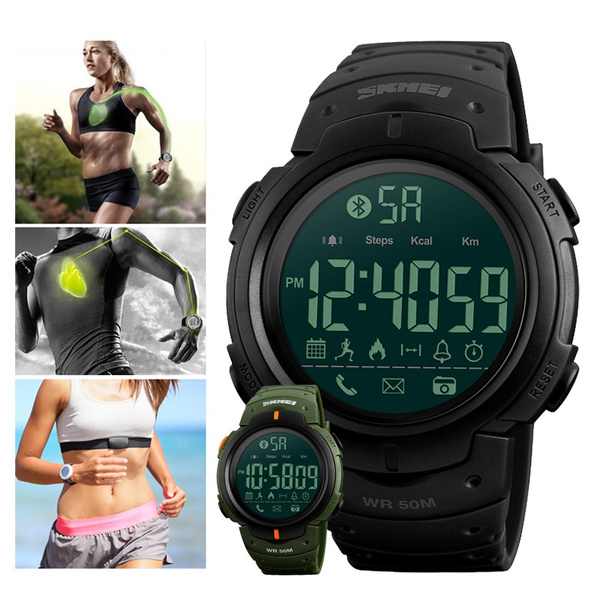 SKMEI 1301 Smart Watch Men Calorie Alarm Clock Bluetooth Watches Waterproof Digital Sports Fitness Wristwatch