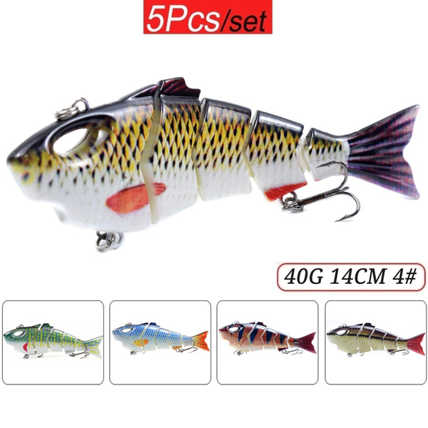5Pcs/Lot 14cm-40g Jointed Lures Bait Life Like Swim Action Multi-jointed Fishing  Lure Swimbaits New