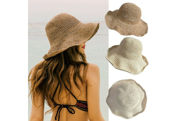 Boho Style Bow Sun Hat Wide Brim Floppy Summer Hats For Women