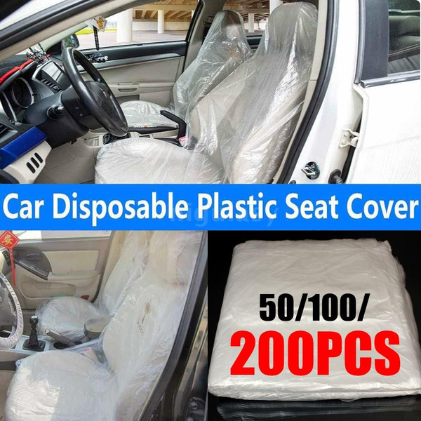 Car Disposable Plastic Seat Covers Universal Transpa Protective Anti Dust Clear Safety Cover Pet 50 100 200pcs Wish - Clear Disposable Plastic Car Seat Covers