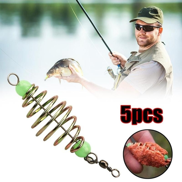 5 Pcs Wire Method Carp Fishing Feeder Swim Feeders Spring Feeder Lead Sinker 8cm 