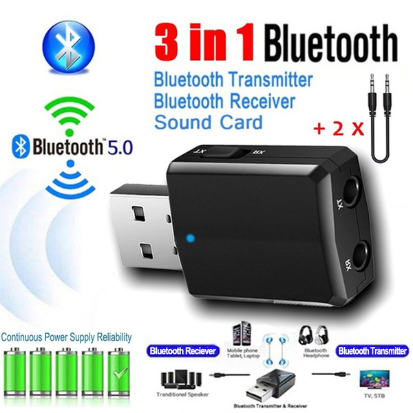 USB Bluetooth V5 Receiver Audio Transmitter Adapter For TV/PC Headphone Speaker 