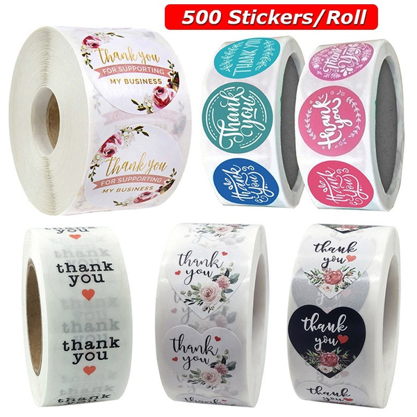 500 Stickers/Roll Thank You Stickers Round Crafts Party Supplies ...