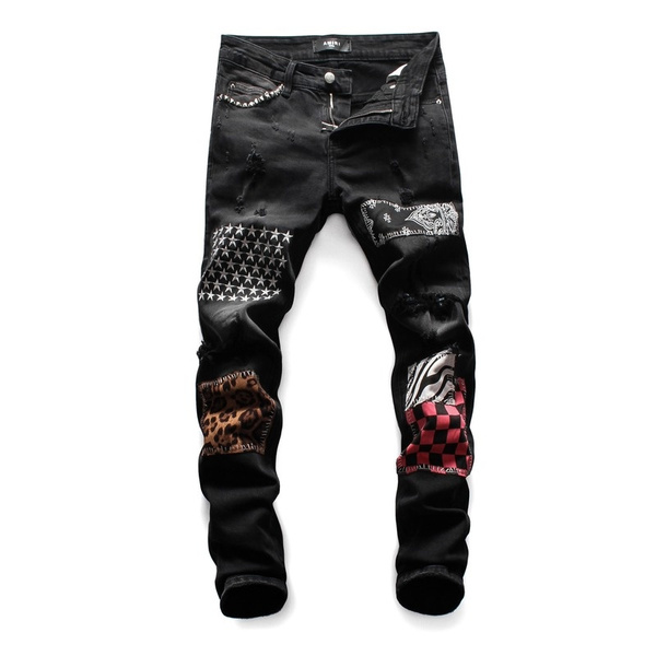 New Amiri Jeans with Multiple elements Young Low Waist Jean Pants ...