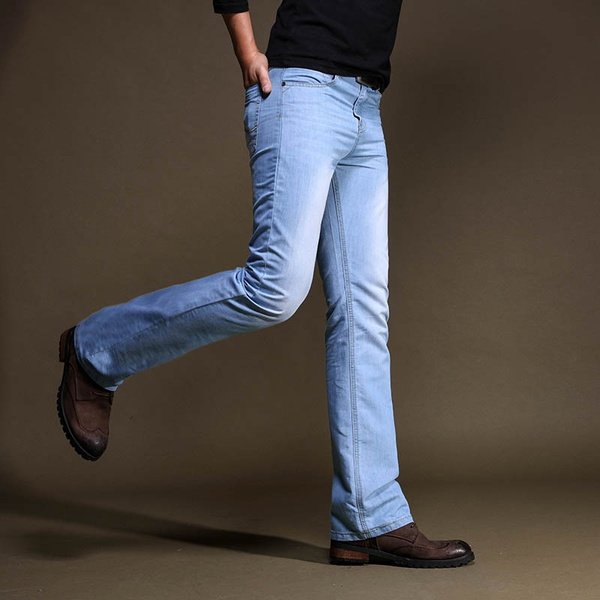 Men Flared Jeans Denim Pants Vintage 70s Western Cowboy Bootcut Retro ...