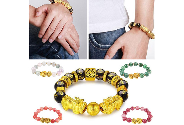 Pixiu Chinese Good Luck Charm Feng Shui Pi Yao Wealth Bracelets Jade Jewelry top 