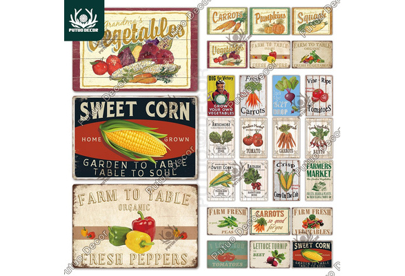Details about   market Local Produce vintage style sign garden bed old antique carrots clothes
