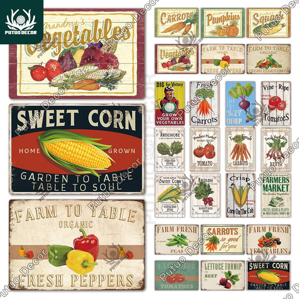 Country Garden Fresh Produce Farm Stand Metal Sign Fruit Vegetable Wall Decor 4 