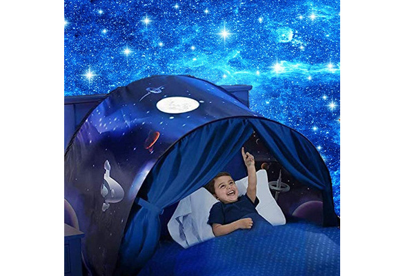 Kids Dream Bed Tent Twin Size - Deluxe Space Adventure & Dinosaur