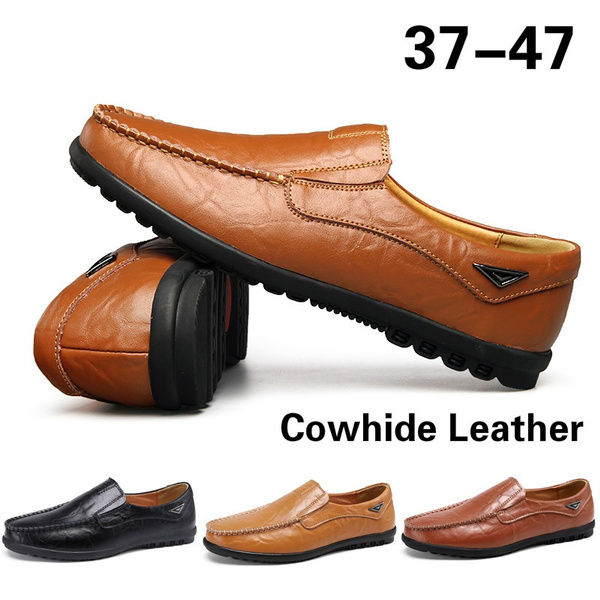 Men's Genuine Leather Loafer Shoes Slip On Soft