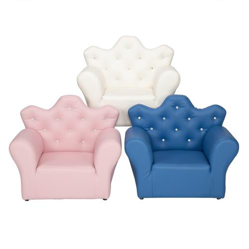 Children Sofa Pvc Leather Princess Mini Cute Chair Crown Kids Sleeping Bed Home Decoration Gift Bright Pink Blue White Wish Children Sofa Pvc Leather Princess, Child S Faux Leather Armchair