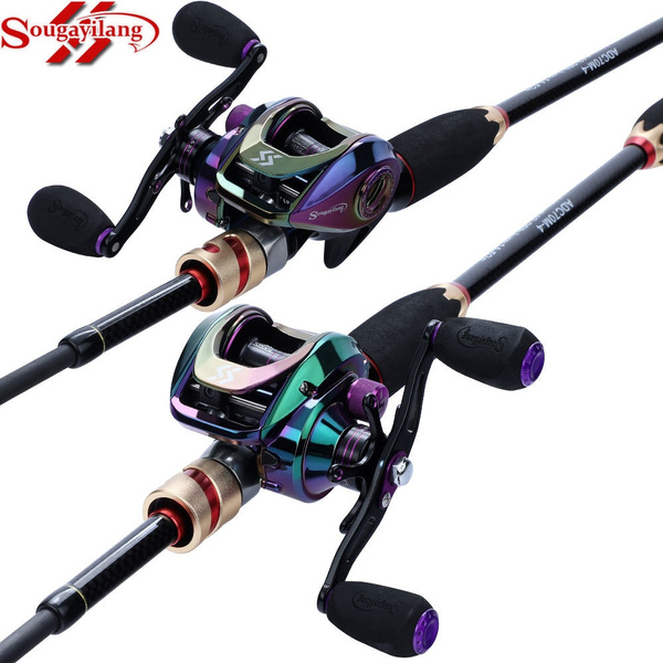 Sougayilang Portable Travel Fishing Baitcaster Combos 4 Pieces Carbon  Casting Fishing Rod Pole 2020 New Arrived Baitcasting Reels
