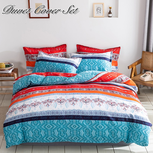 Indian Mandala Pattern Single Double Coloured Bedding Duvet Bohemian Cover Throw 