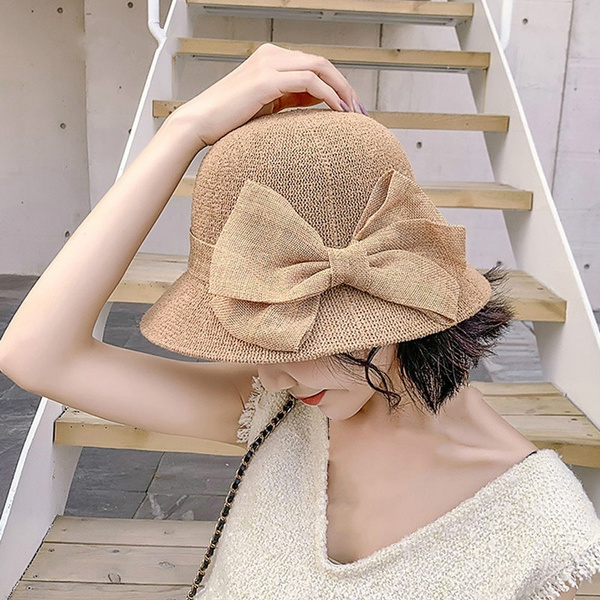 Brim bow best sale summer hat