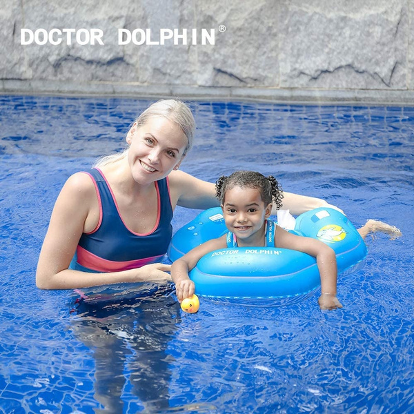 Green Inflatable Baby Pool Float Infant Swim Floaties for Pool Baby Infant Swimming Float with New Durable and Safety Material Upgrade Version Doctor Dolphin