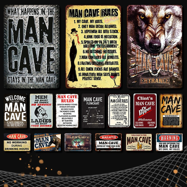 "Man Cave" Retro Metal Tin Signs For Bar Pub Man Cave Motel Wall Decor ...