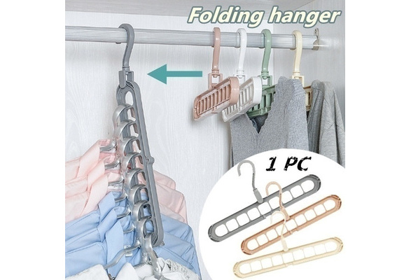 1pc 9-hole Rotating Magic Clothes Hanger For Storage And