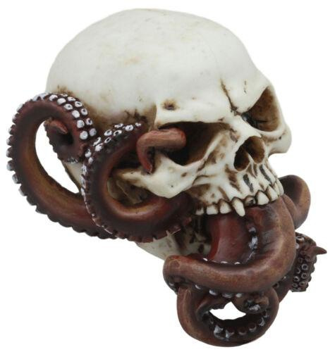 Atlantic Collectibles 8"Long Large Kraken Octopus Wrapping Around Human Skull... 