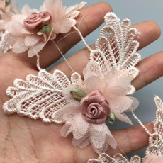 pink, lace trim, Flowers, Fabric