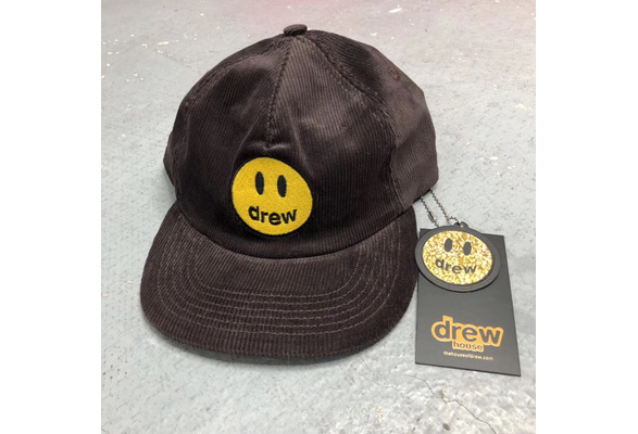 2020 May New Listing Justin Bieber Drew House Mascot Corduroy Hat Men Women Embroidery Drew Smiley Face Baseball Caps Snapback