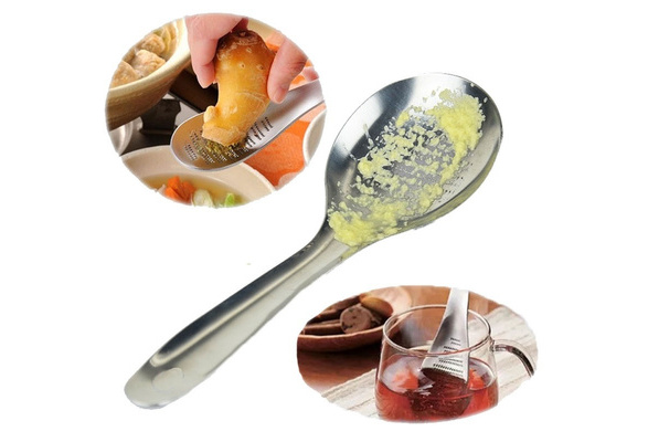 Ginger Grater Spoon Shape Stainless Steel Wasabi Garlic Grinding Tools  Lemon Cheese Grater