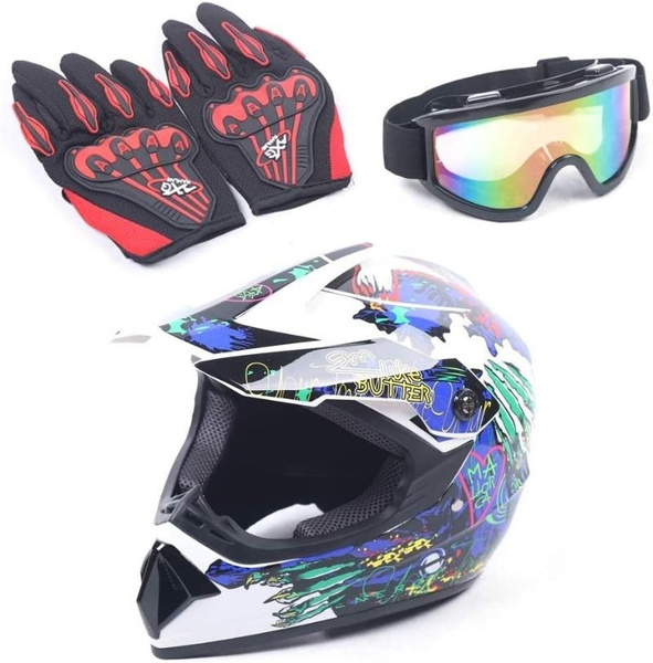 Youth Kids Off Road Gear Combo Helmet Gloves Goggles DOT Motocross Off-Road  Racing ATV Dirt Bike Protector | Wish