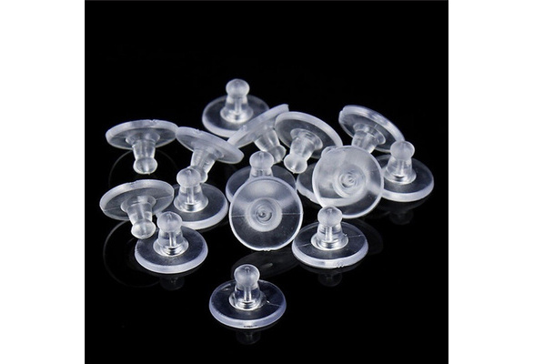 Wholesale 200Pcs/lot Stud Earring Backs Simple Clear Rubber Stoppers  Silicone Round Ear Plugging Blocked For DIY Jewelry Making