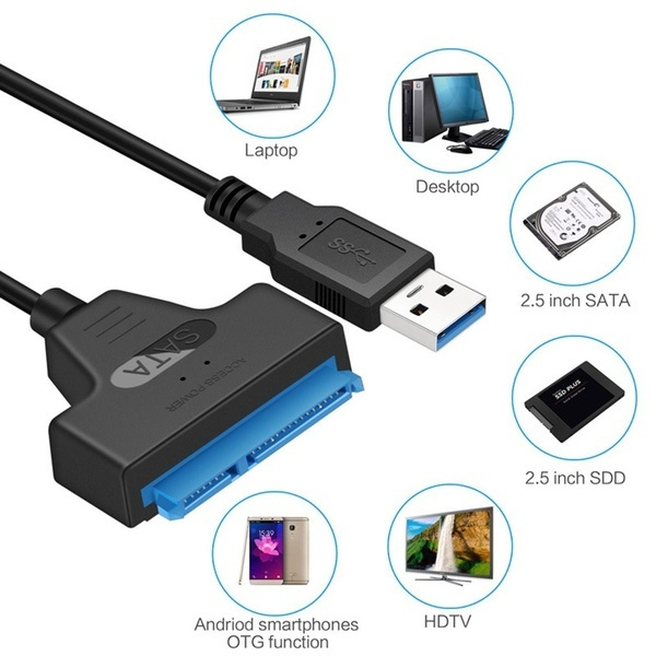 Usb 3 0 Sata 3 Cable Sata To Usb 3 0 Adapter Up To 6 Gbps Support 2 5 Inches External Hdd Ssd Hard Drive 22 Pin Sata Iii Cable Wish