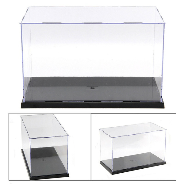 31cm Perspex Acrylic Display Case H Box Plastic Base Dustproof Figure Trophy 