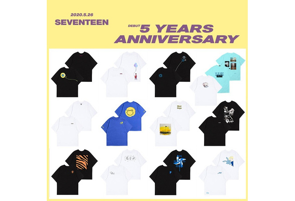 New Kpop SEVENTEEN 5th Anniversary T-shirt Lee Ji Hun Dino Lee