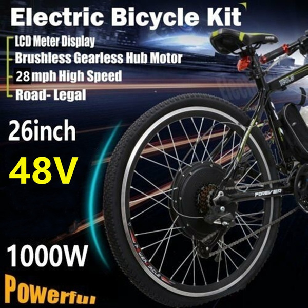 48V 1000W 26 Front Wheel Electric Bicycle Motor Conversion Kit Cycle eBike  Hub