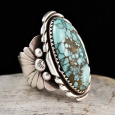 Antique, Sterling, Turquoise, Flowers