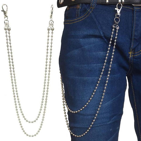 Jeans Rock Hip Hop Decor- Men's Hanging Wallet Waist Belt Chain Pants  Trousers