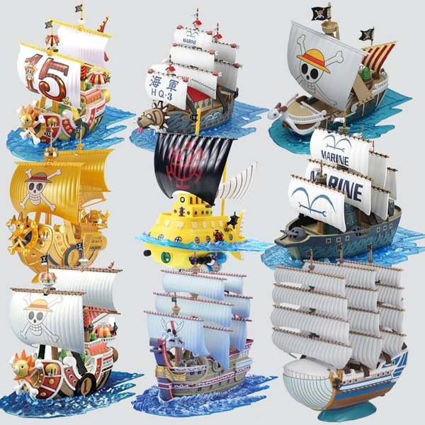 One Piece Luffy Shanks Boa Hancock Red Force Pirate Grand Ship Thousand Sunny Going Merry Diy Assembling Toy Model Wish