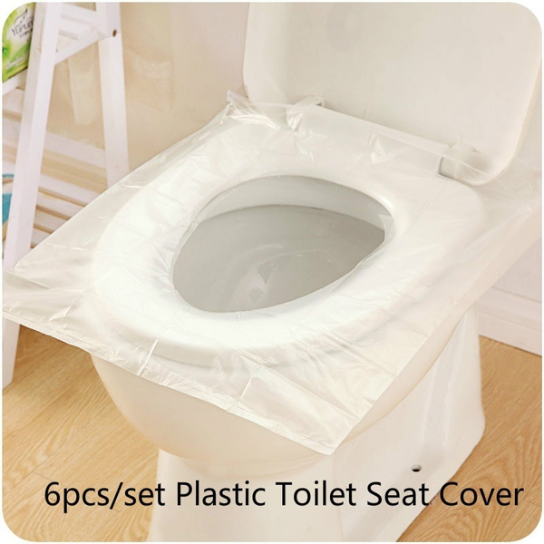 6pcs/set Disposable Travel Safety PE Plastic Toilet Seat Cover Mat portablR.DE 