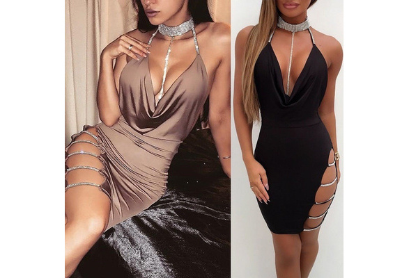 Womens Bandage Bodycon Sleeveless Evening Party Cocktail Club Short Mini  Dress