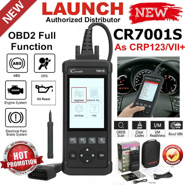 Launch X431 CR7001S OBD2 Diagnostic Tool Car Auto Code Reader ABS SRS Oil Reset 