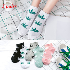 Cotton Socks, leaf, middlestocking, Breathable