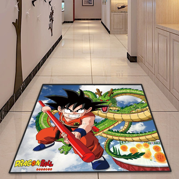 **Dragon Ball Z Glass Circle Velboa Floor Rug Carpet Room Doormat Non-slip Mat A 